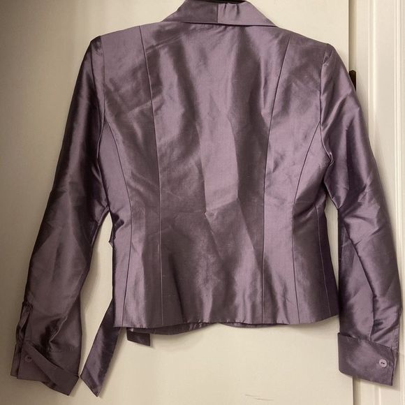 KateāHillĀ Purple Iridescent Silk Jacket in Womenās Size 2 Petite - Picture 6 of 6